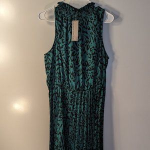 NWT Banana Republic Petite Satin Pleated Midi Dress